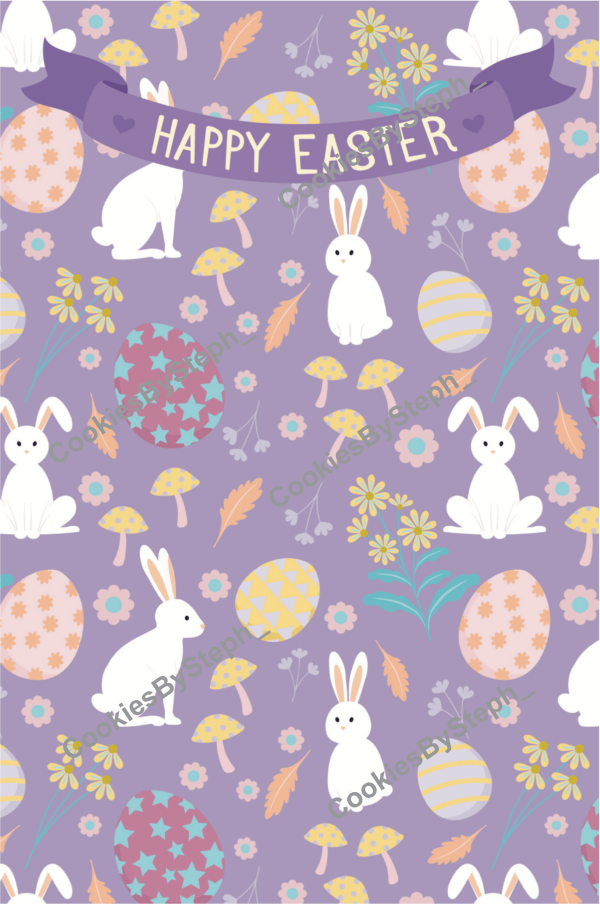 Purple Easter Cookie Card