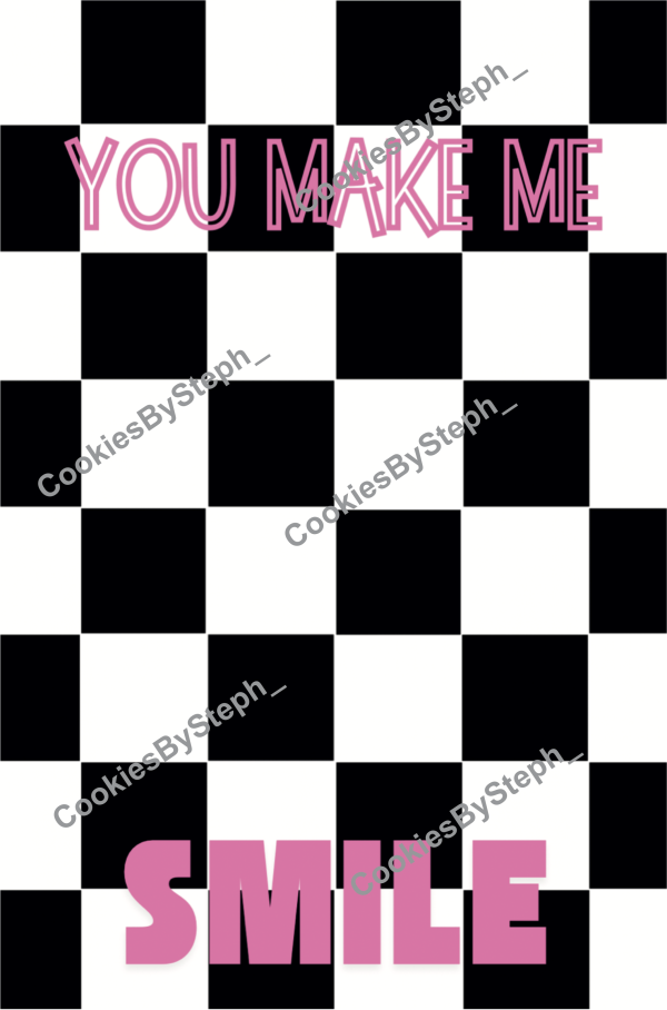 Black Checkered Smile Cookie Card