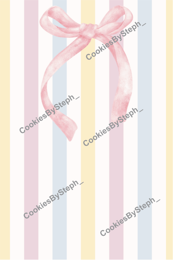 Pastel Bow Cookie Card