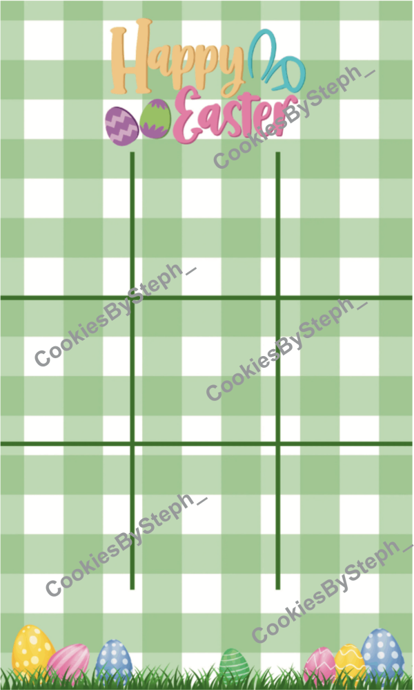 Easter TicTacToe Cookie Card