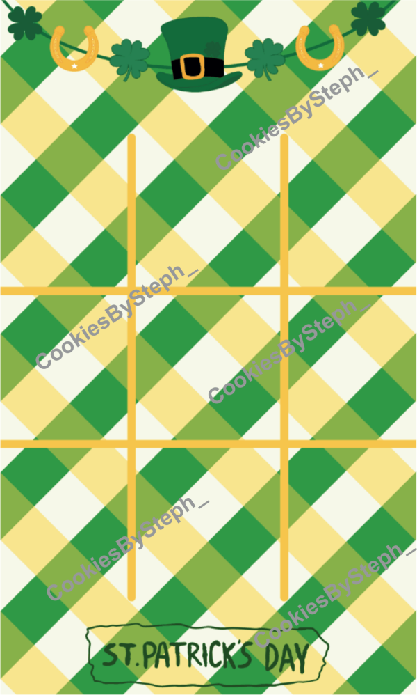 St Patricks TicTacToe Cookie Card